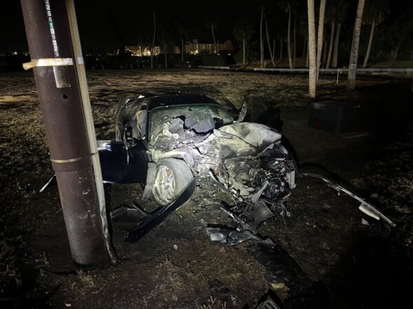 Tampa Man Arrested After High Speed Gandy Bridge Chase Ends in Fiery Crash