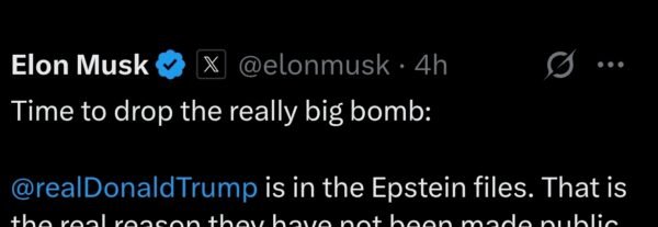 Elon Musk Alleges Trump Is Named in Epstein Files, Claims This Is Why They Haven’t Been Released