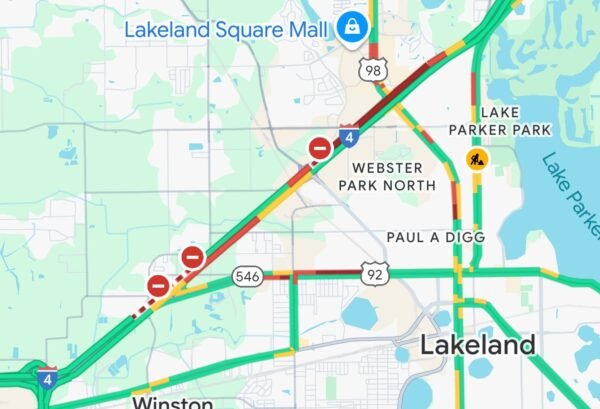 Lakeland Police: I-4 Westbound Closed Between Mile Markers 21-25; Traffic Diverted to US-98 North