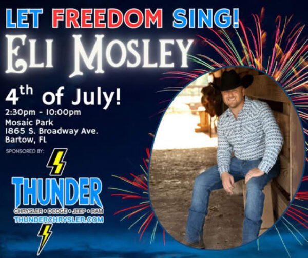 Bartow City to Host July 4 Celebration featuring Eli Mosely – and fireworks!