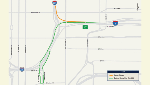 Westbound I-4 Ramp to Northbound I-275 Closure