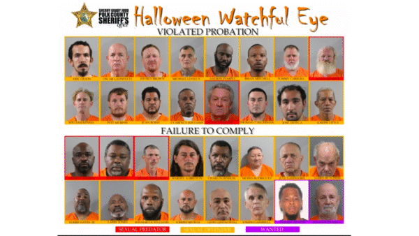 32 Registered Sex Offenders Arrested During Polk County Halloween Checks