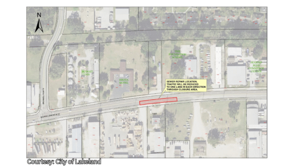 Emergency Sewer Main Repair Set for George Jenkins Boulevard