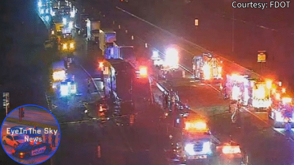 Semi-Tractor Rear-Ends Truck, Catches Fire, Killing Driver on Southbound Florida Turnpike