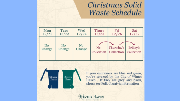 City of Winter Haven Announces Christmas Week Garbage Collection Changes
