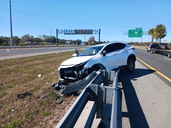 Driver Removed Seatbelt, Struck Median Guardrail on Polk Parkway