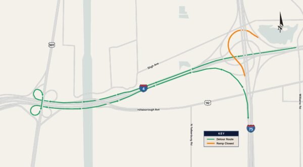 Traffic Alert: Westbound I-4 Ramp to Southbound I-75 to Close Nightly, FDOT